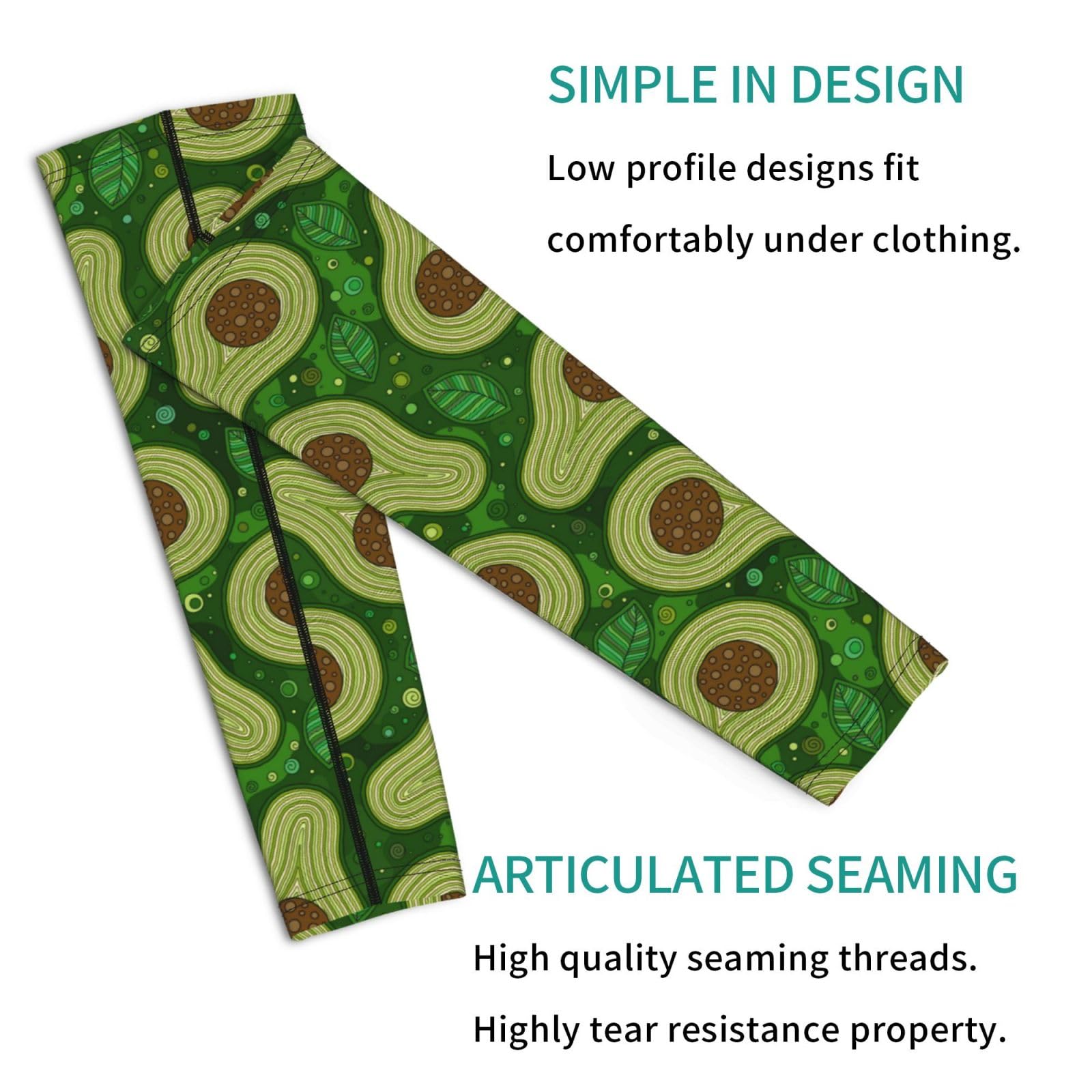 Salelf Big Colorful Avocados Arm Sleeves Cooling UV Sun Protection Sports Compression Sleeves for Men Women Golf Basketball Arm Sleeves