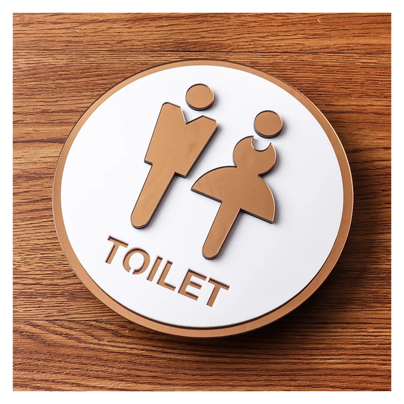 Placa acrílica para puerta de baño para identificación clara de género en baños públicos y privados