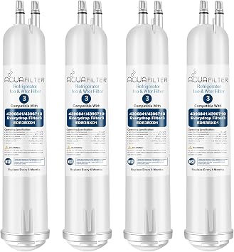 FILTER3 4396841 Refrigerator Water Filter Replacement Compatible with 4396841 4396710 EDR3RXD1 EDR3RXD1B Filter 3 P1WB2 P2RFWG2, 46-9030, Pur W10121145 W10121146 4-PACK