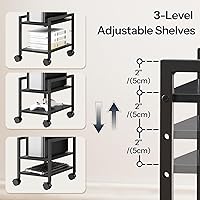 Vista 5 de HOOBRO Soporte para PC, soporte de torre de PC de 2 niveles que se adapta a la mayoría de torres de computadora, soporte de CPU para piso, altura