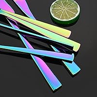 Vista 7 de JASHII Rainbow - Juego de cubiertos de 20 piezas de acero inoxidable 304 coloridos para 4, juego de vajilla para comer, acabado de espejo, mango