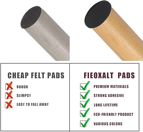 Vista 17 de Almohadillas de muebles para suelos de madera dura, 49 almohadillas de fieltro de alta calidad, protectores de suelo, almohadillas autoadhesivas