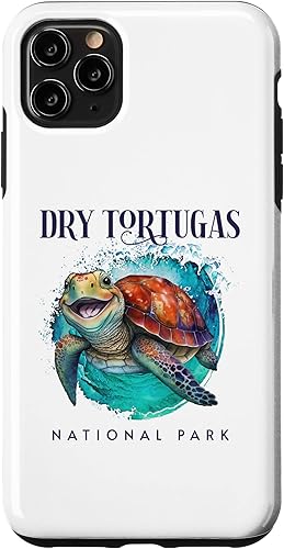 Miniatura 4 de Funda para iPhone 11 Dry Tortugas National Park Watercolor Happy Sea Turtle