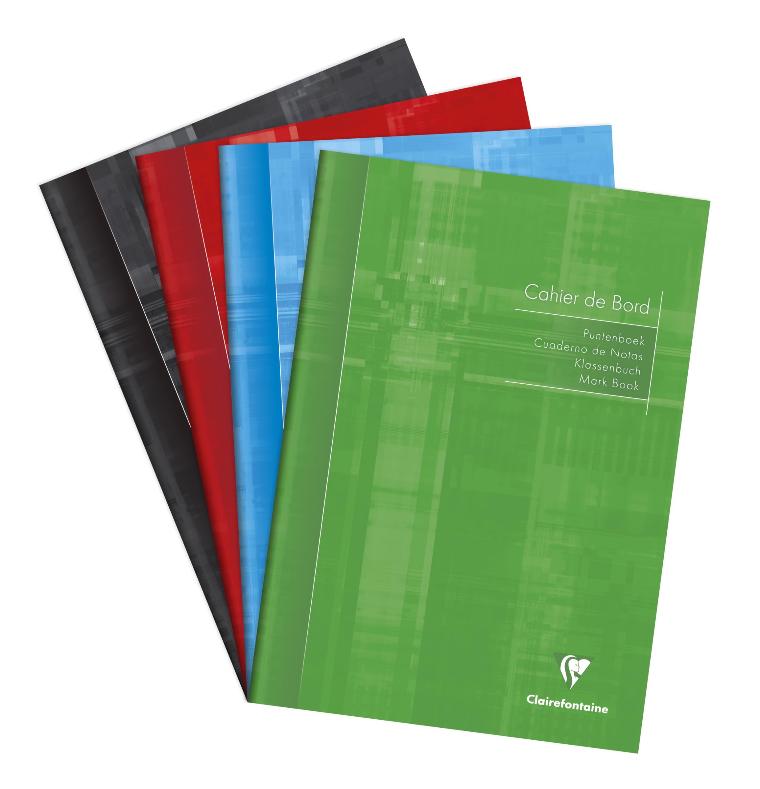 Clairefontaine 3139C - Packung mit 10 Klassenheften DIN A4, 36 Blatt, 110g, Grün mit Rand, mikroperforiert, farbig sortiert, 1 Pack