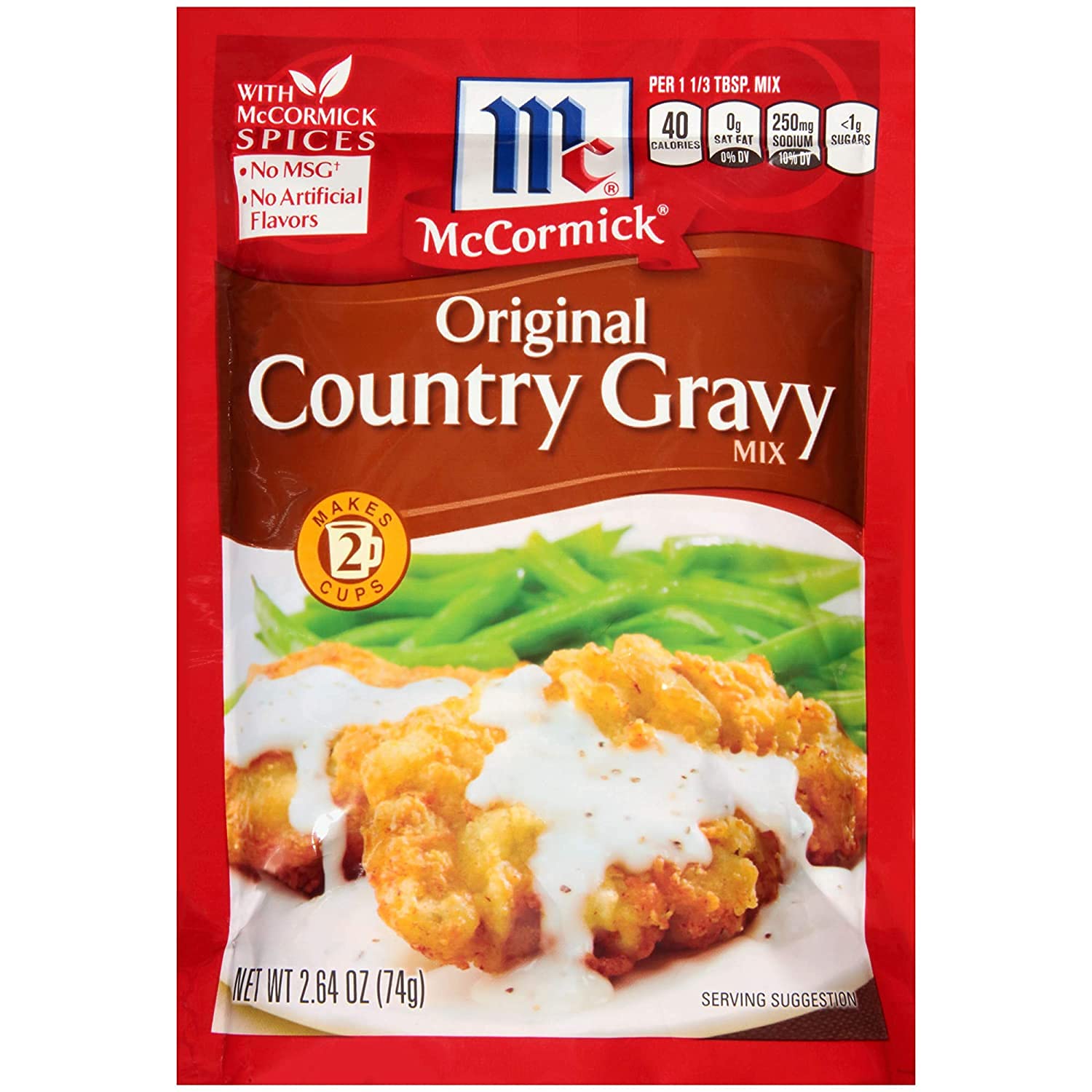 McCormick Country Gravy Mix, No Artificial flavors, 2.64 Ounce (Pack of 4)