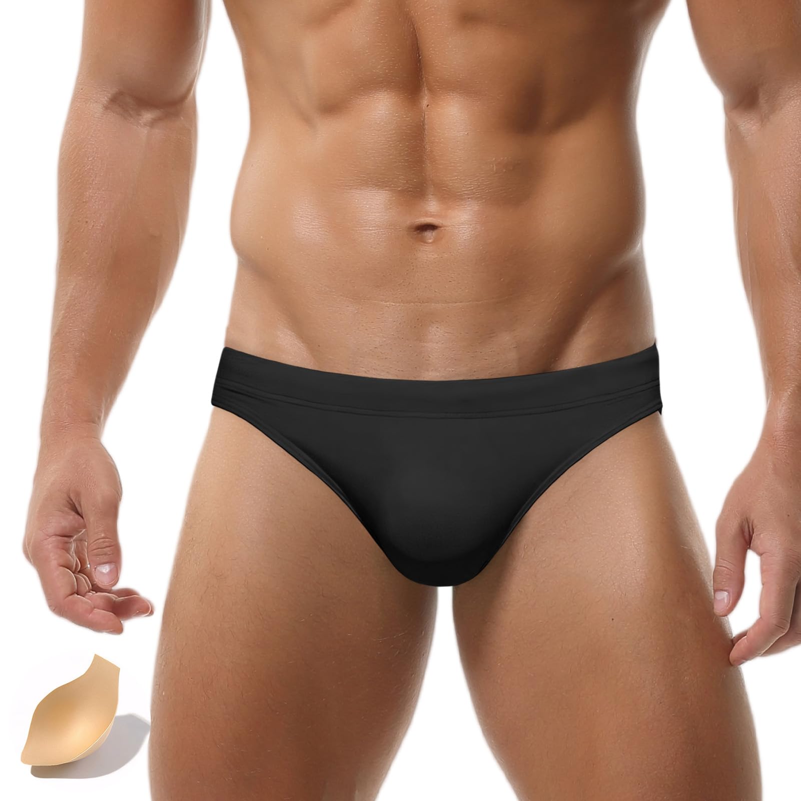 AIEOE Costume da Bagno Uomo a Vita Bassa con Imbottitura Rimovibile per Spiaggia e Piscina Slip Parigamba