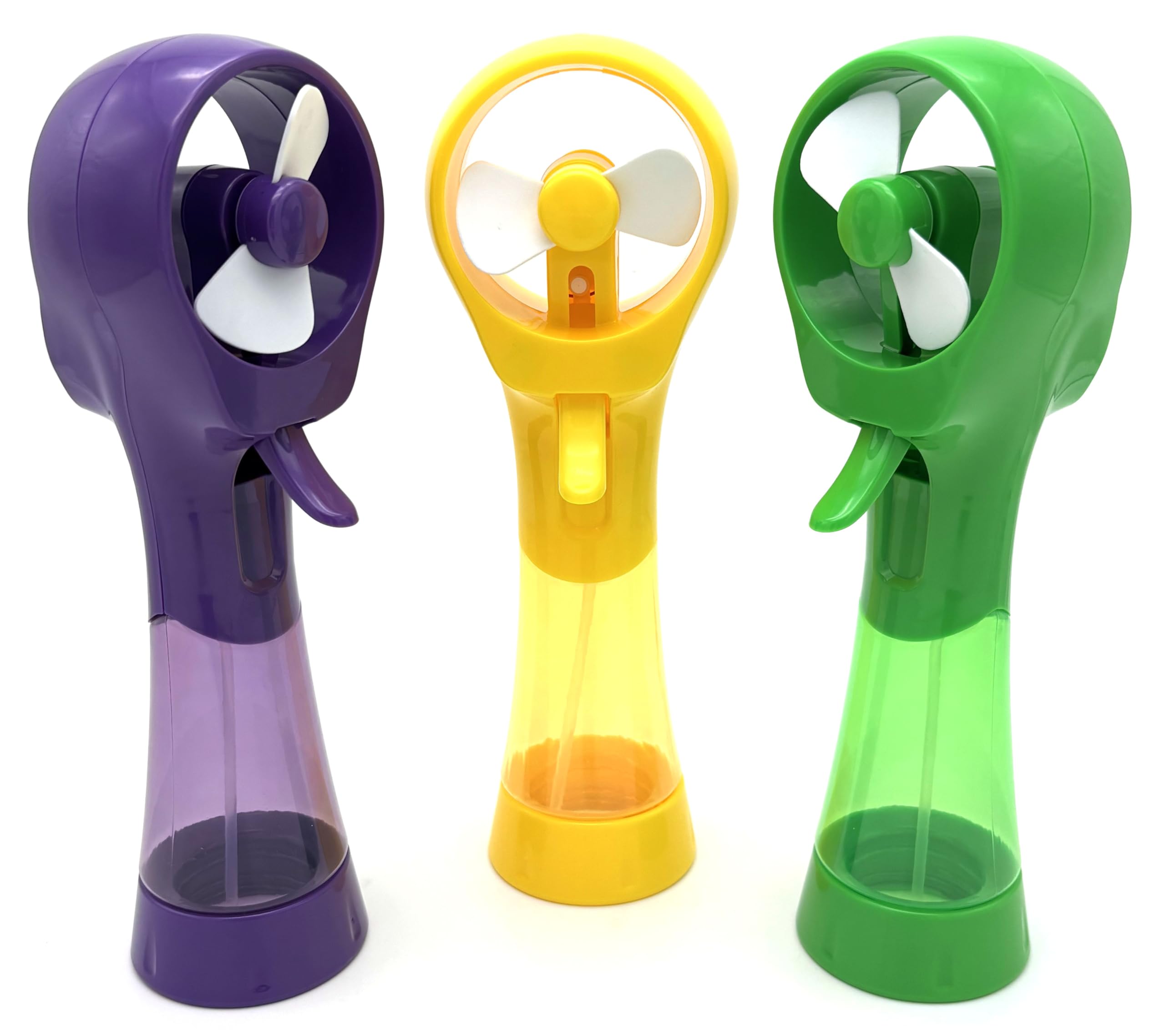 Ventilateur brumisateur portatif BJPEY portable à piles jaune violet vert