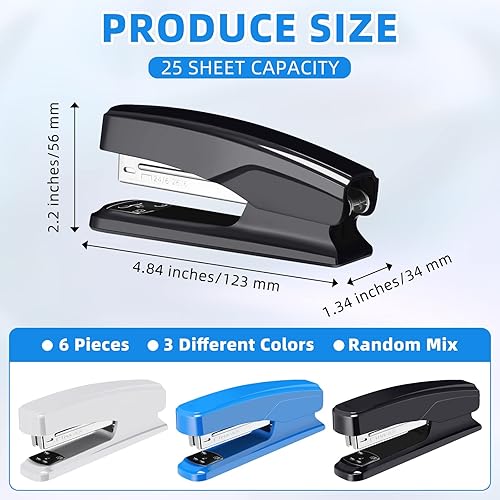 Miniatura 2 de Engrapadora de escritorio para escuela, universidad, suministros de oficina, grapadoras portátiles y duraderas para accesorios de escritorio,