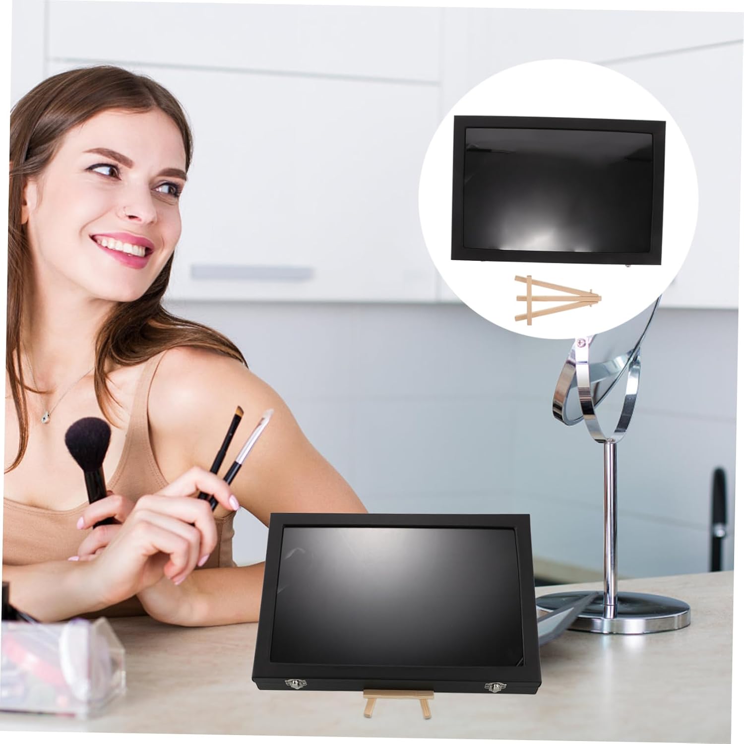 X Large Enamel Pin Display Board with Easel Stylish Shadow Box for Jewelry Pins Badges and Medal Collections Versatile Tabletop Wall Mount Display