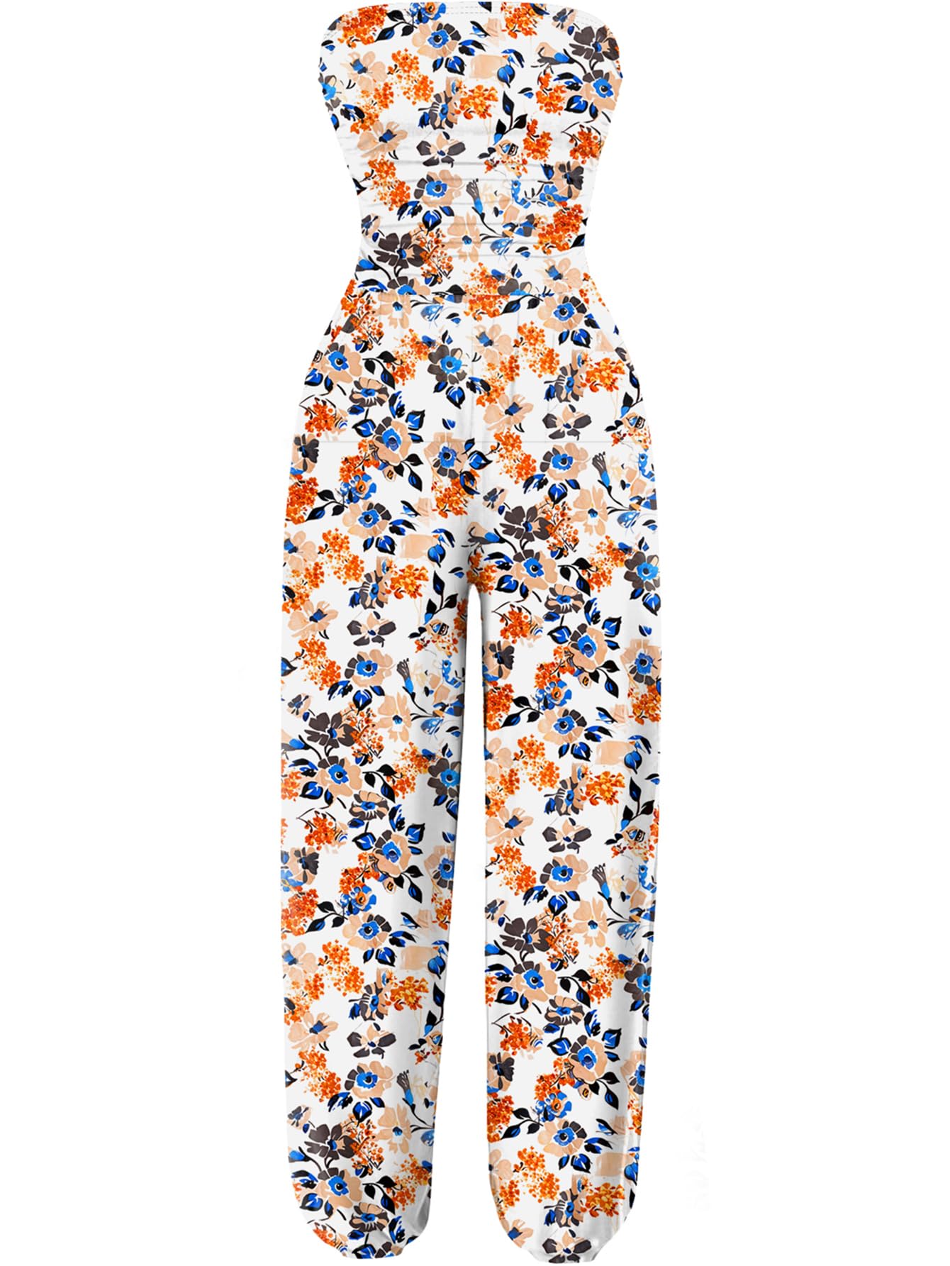 AUXDIO Women's Casual Summer Strapless Jumpsuits Off Shoulder Sleeveless Backless 2026 Romper with Pocket