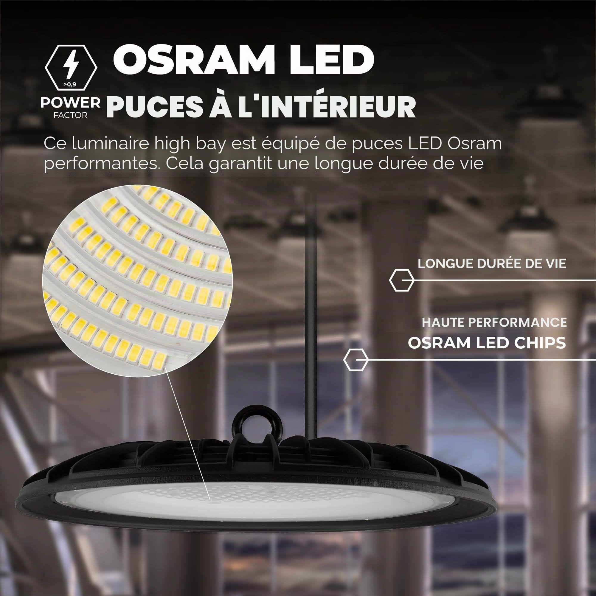 Ledvion High Bay LED Capteur 150W 3000K Dimmable IP65