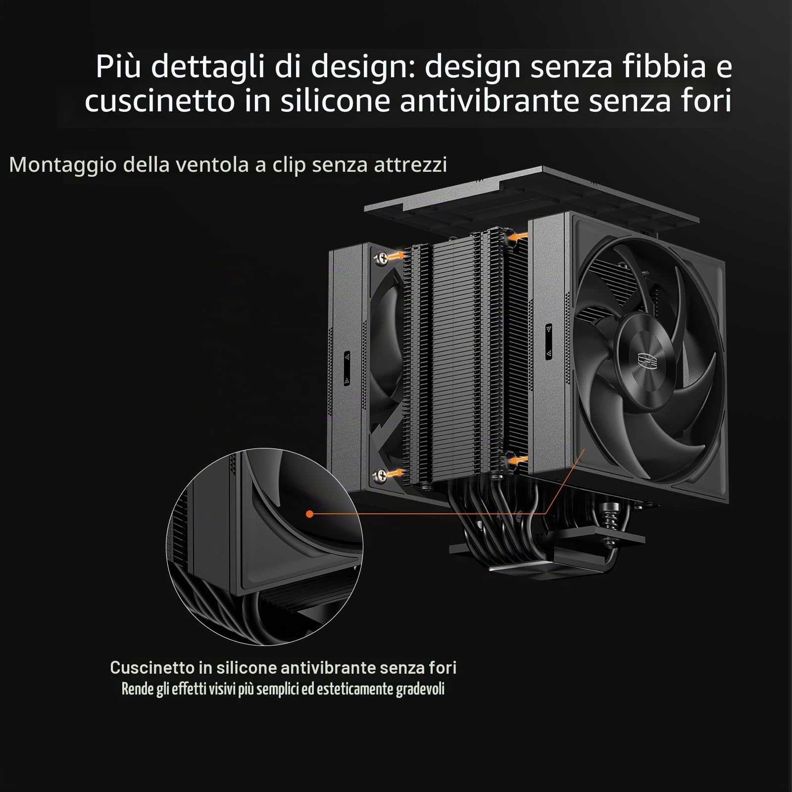 CPS RZ700D BK Dissipatore per CPU ad Aria, Cooler Flagship a Torre Singola con 7 Heatpipe e Ventola F5 S120 PWM, Copertura Superiore Magnetica, Compatibile con Intel LGA 1700/1851/1200 & AMD AM5/AM4