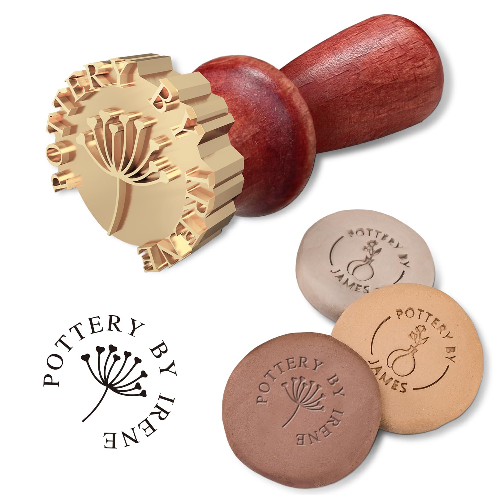 Custom Pottery Stamp for Clay, Personalized Logo Clay Stamp with Your Own Design, Ceramic Letter Stamp Create Unique Imprint in Clay, HandCrafter Potters Maker Lovers Gift, Polymer Clay Tools