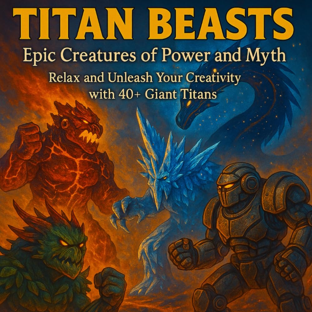 Titan Beasts A Monster Titan Coloring Book for Adults: Epic Creatures of Power and Myth — Relax and Unleash Your Creativity with 40+ Giant Titans