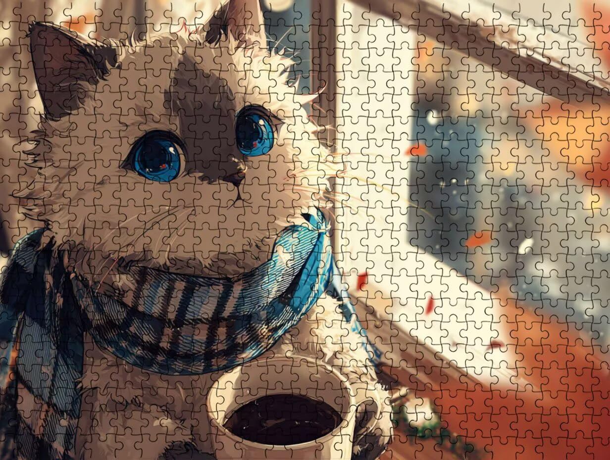 Puzzle 3000 para Adultos, Café para Gatos, Rompecabezas Clásicos LDYQS7-398