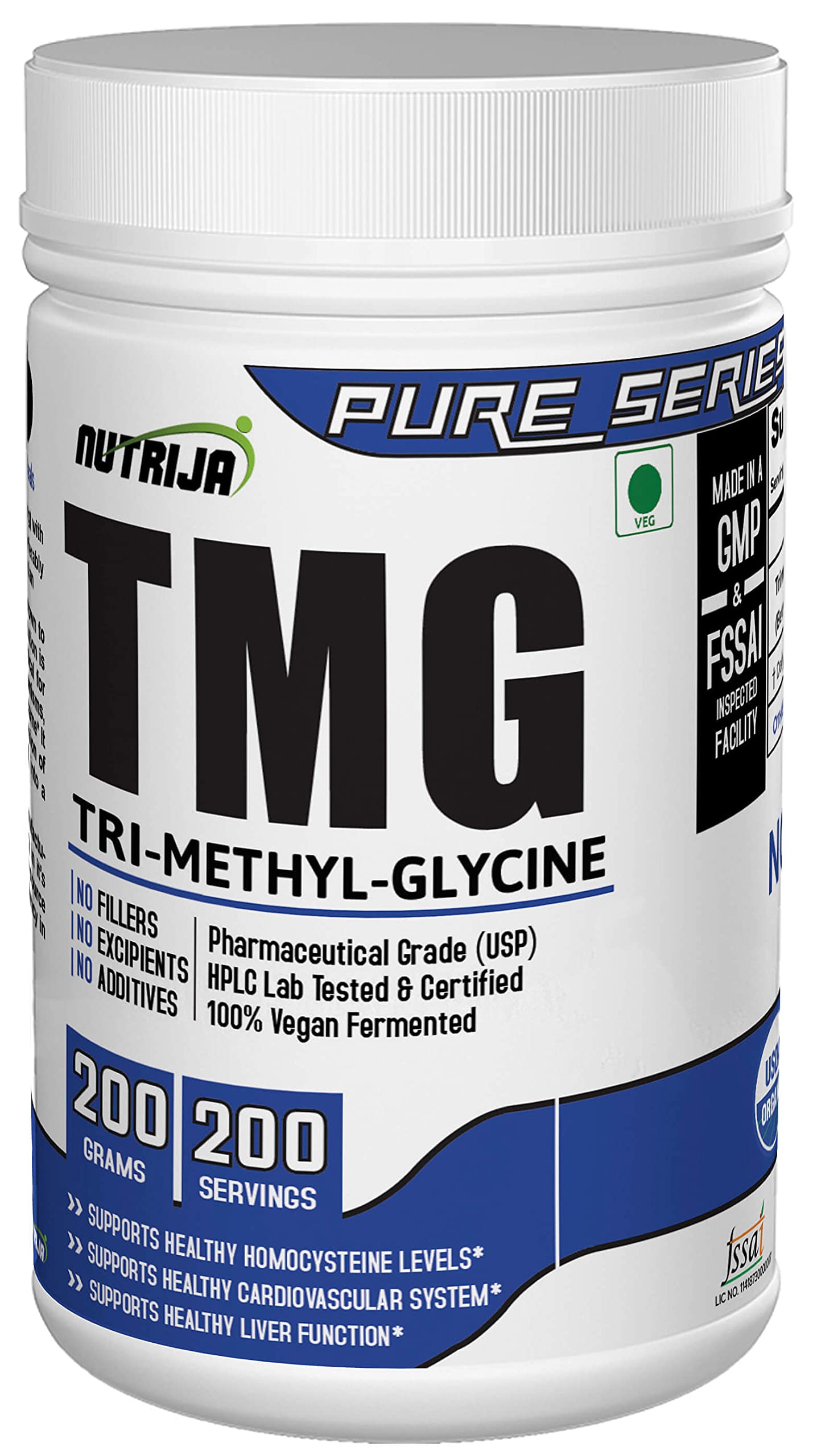 Nutrija-TRIMETHYLGLYCINE (TMG)(Betaine Anhydrous) - 200 grams (B09B9MZ2T8) Amazon Price History, Amazon Price Tracker