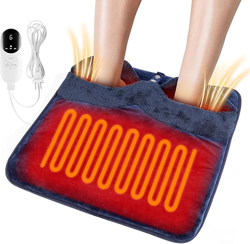 Miniatura 1 de Calentadores de pies eléctricos con calefacción para hombres y mujeres, almohadilla térmica eléctrica con tecnología de calentamiento rápido,