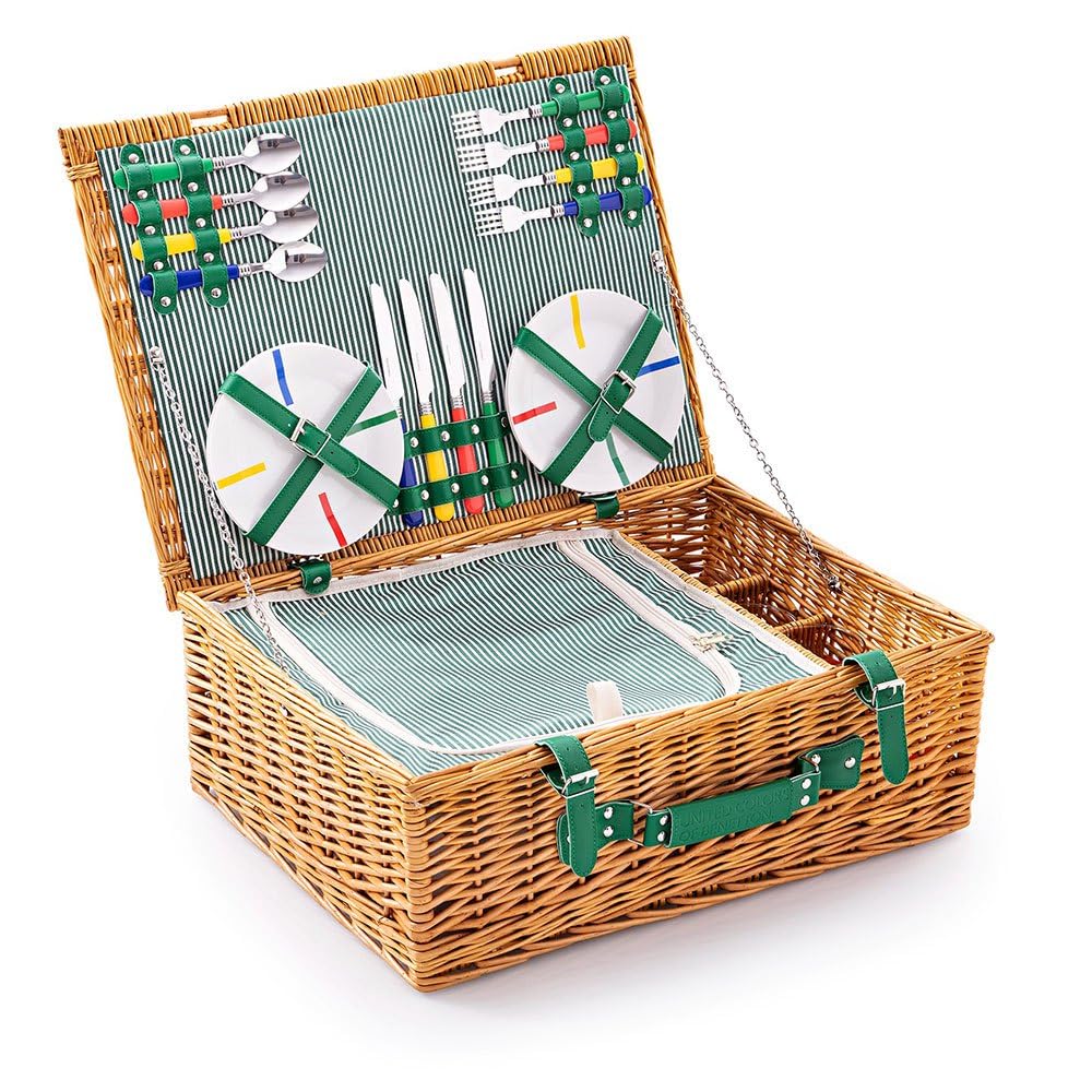 UNITED COLORS OF BENETTON Cestino Picnic 4 persone 54x42x20 cm ceramica