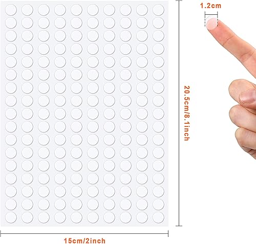 Miniatura 36 de Adhesivos adhesivos de doble cara transparentes de doble cara con cinta adhesiva redonda sin rastros, adhesivo fuerte, impermeable