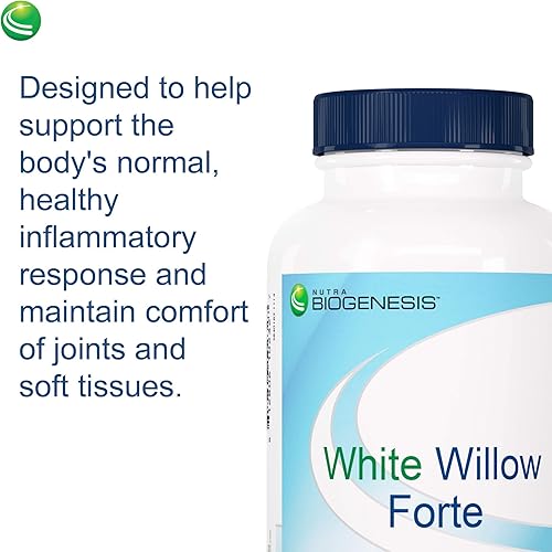 Miniatura 6 de Nutra BioGenesis White Willow Forte - Cápsulas de corteza de sauce blanco para apoyo digestivo con boswellia, cúrcuma, jengibre y bromelina, mezcla