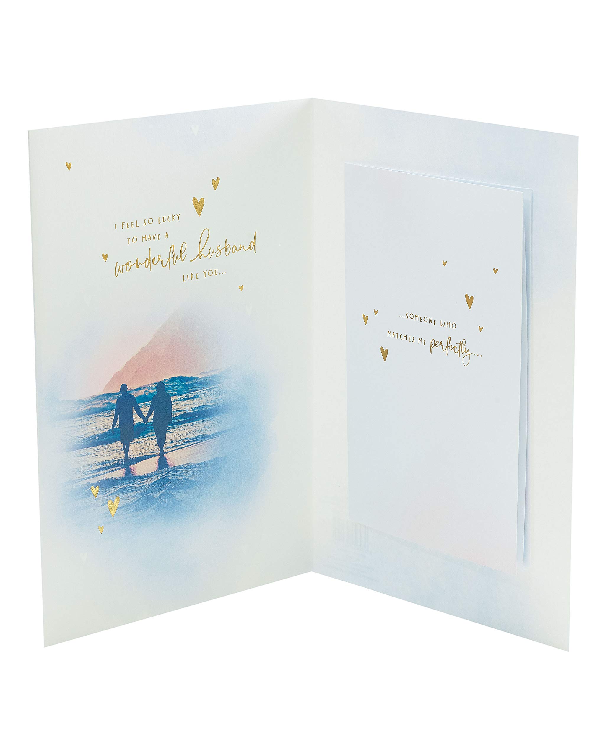 UK Greetings Husband Valentines Day Card With Envelope - Happy Couple Design, Multi, 178 x 273mm - Image 2
