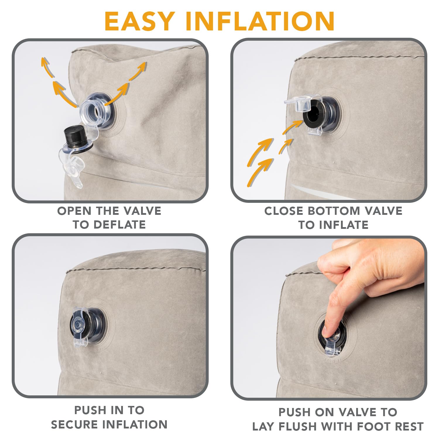 LoftyRest Inflatable Foot Rest Pillow for Travel- Kid-Friendly Bed Design for Airplane Travel - 3 Adjustable Heights - 3 Pockets - Airplane, Car, Train, & Home - Ensures Restful Flight for Kids/Adults