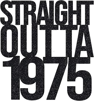 STRAIGHT OUTTA 1975 cake topper, 51 Birthday Cake Toppers-BLACK Glitter, 51 cake topper, 51st birthday decorations,51st Birthday Cake Topper, 51 Decorations for Cake