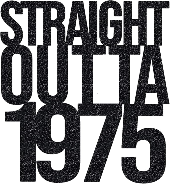 STRAIGHT OUTTA 1975 cake topper, 51 Birthday Cake Toppers-BLACK Glitter, 51 cake topper, 51st birthday decorations,51st Birthday Cake Topper, 51 Decorations for Cake