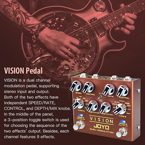 Miniatura 78 de JOYO Overdrive Pedals Serie R Pedal de doble canal limpio y salvaje efecto Overdrive para guitarra eléctrica (máximo R-05)
