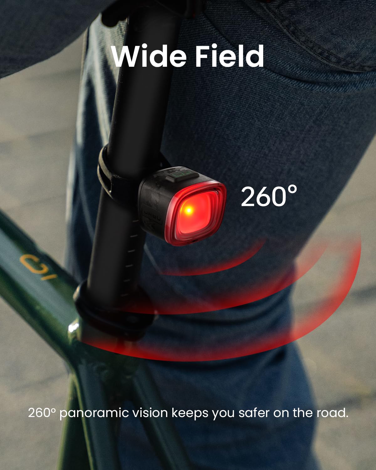 Magicshine URBO TL Feu arrière de vélo avec USB C Rechargeable, 50 lumens, étanche IPX6, Feux arrière pour vélo de Nuit, Feux arrière intelligents pour vélo de sécurité