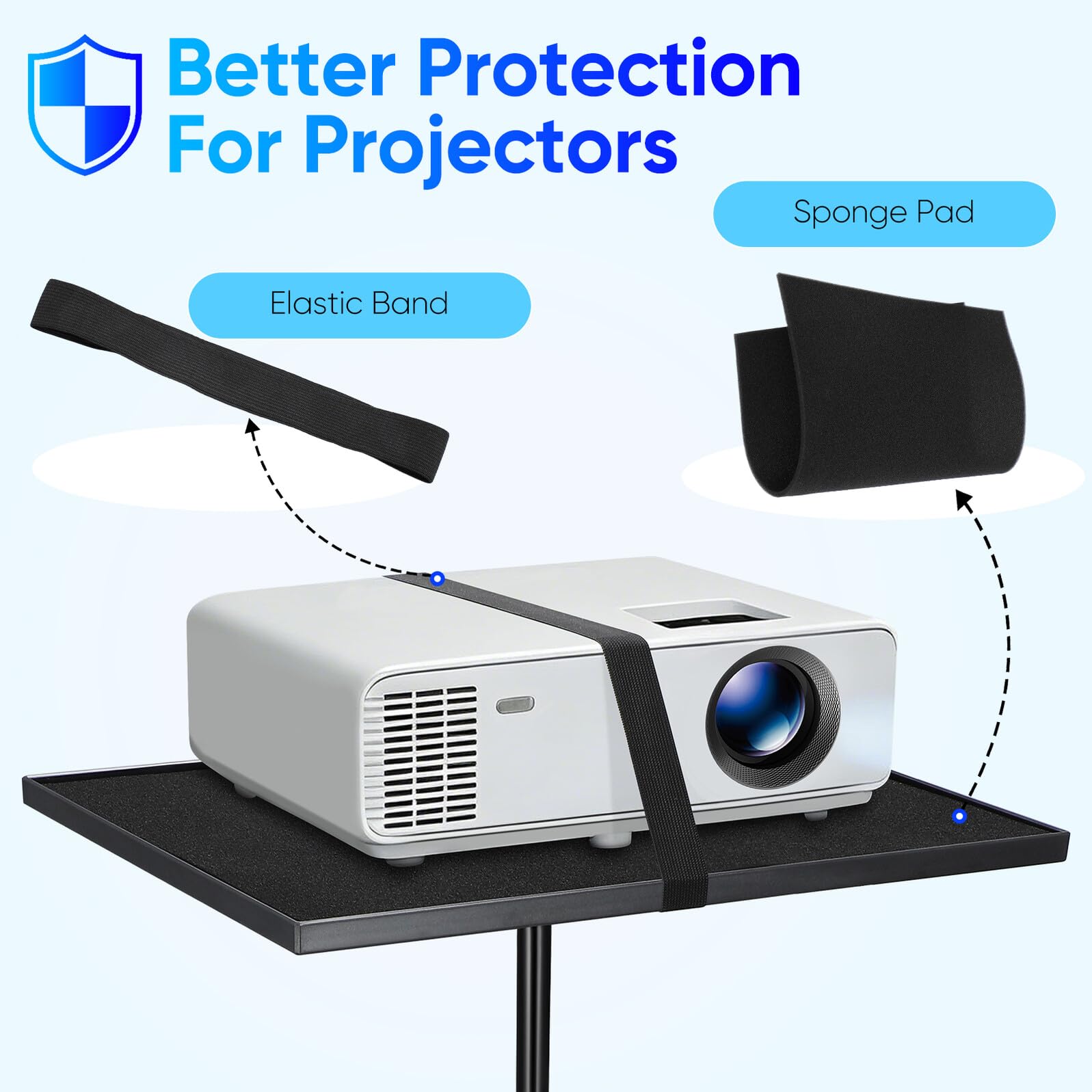 Plateau de Projecteur pour Trépied, Support Métal Plastique Noir, 30lbs