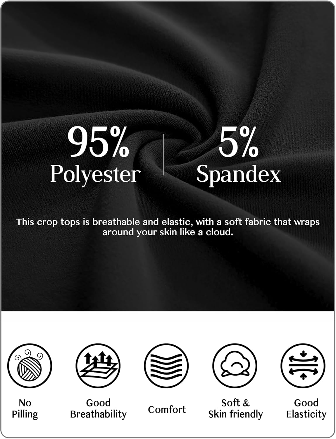 Womens Long Sleeve Crop Top Crew Neck Y2K Shirt Sexy Slim Fitted Casual Base Layer Soft Workout Shirt Going Out Tops - Image 6