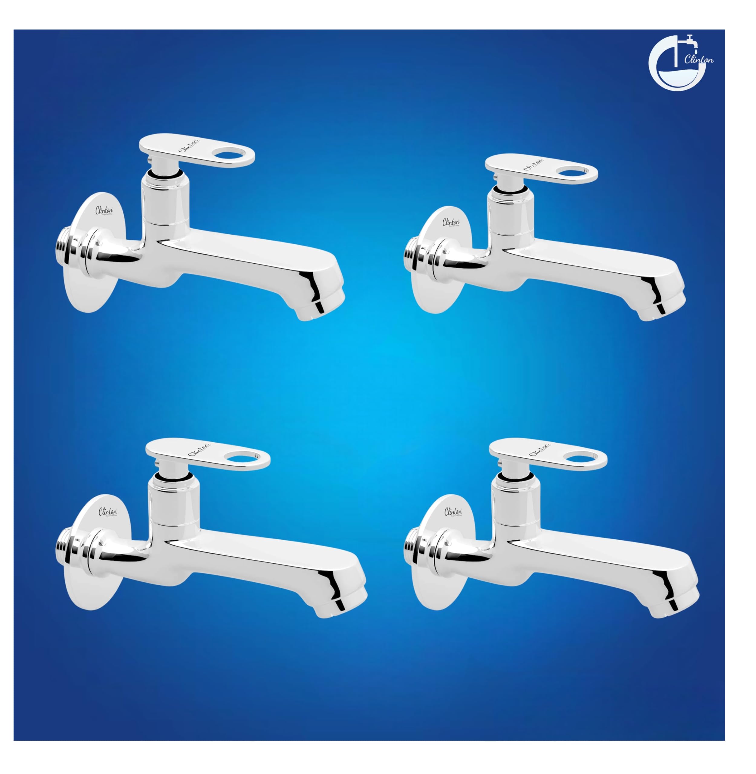 Clinton Max Brass Long Body Bib Cock Tap with Wall Flange- Set of 4 (B0BVZ4676V) Amazon Price History, Amazon Price Tracker