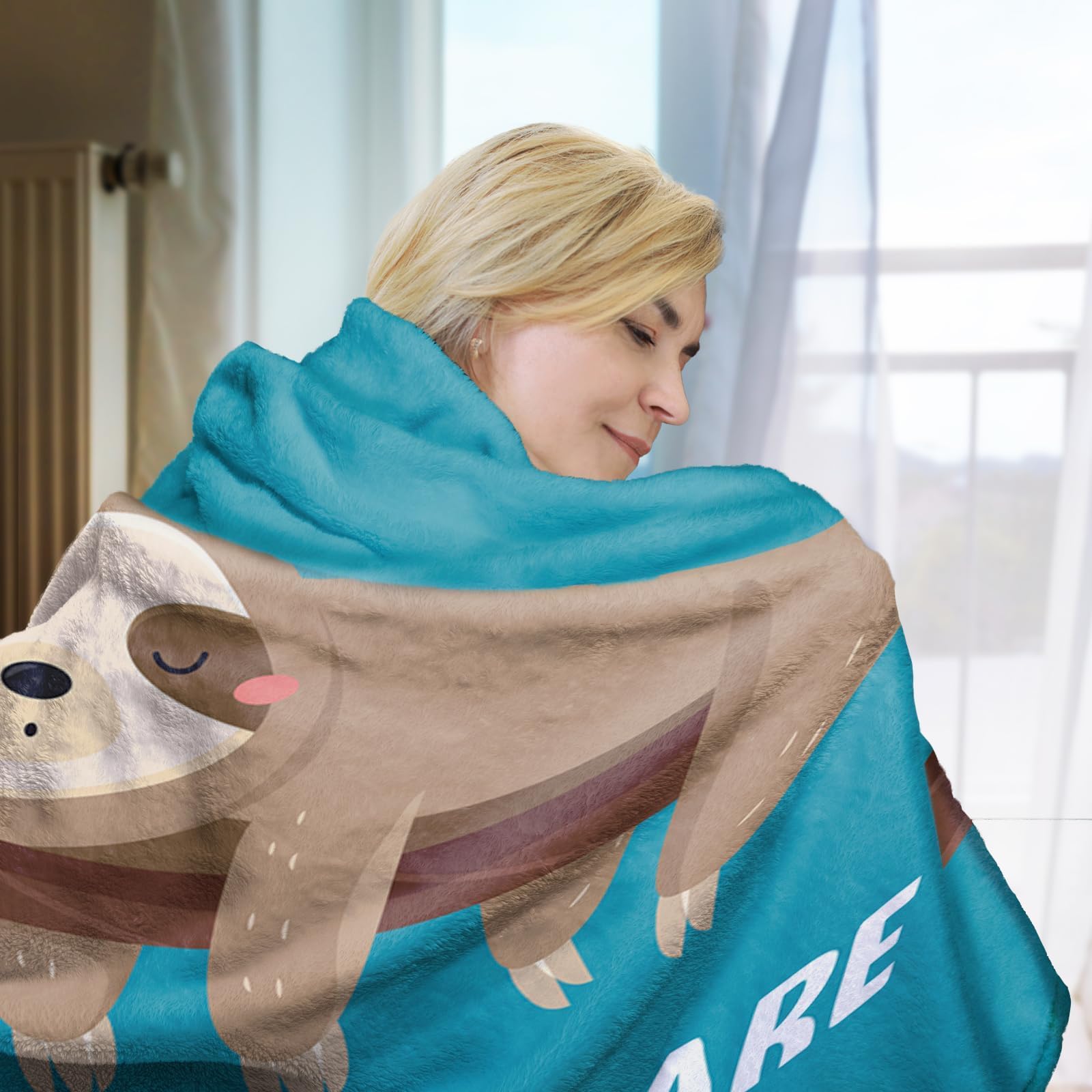 Einanmut Regalo Mamma, Regalo Festa Della Mamma - Cotone Bradipo Coperta, Idee Regalo Mamma da Figlia Figlio, Regali per Neo Mamma, Regali per Festa Della Mamma Natale Compleanno