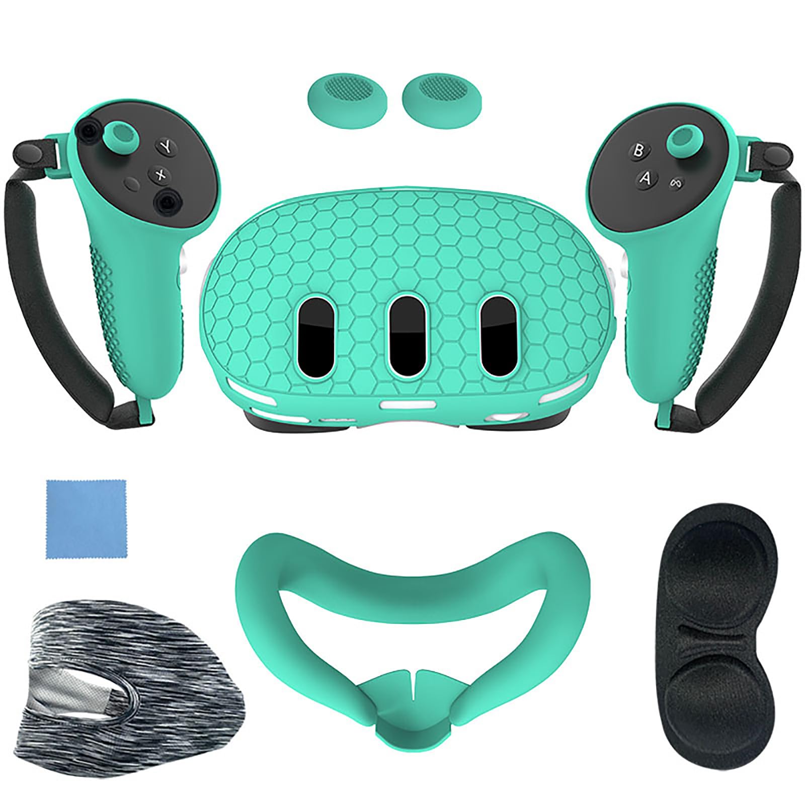 Accessori essenziali per cuffie protettore controller Grip Rocker Cap interfacce facciali controller staffa accessori set 7 pezzi