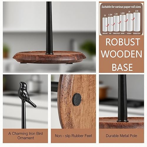 Miniatura 6 de Toallero de papel para encimera, soporte de toallas de papel plateado para cocina y baño, soportes de papel de acero inoxidable para rollos estándar