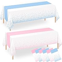 Vista 90 de WNINK Paquete de 6 manteles desechables negros de 54 x 108 pulgadas, para barbacoa, cumpleaños, picnic, despedida de soltera, compromiso, boda