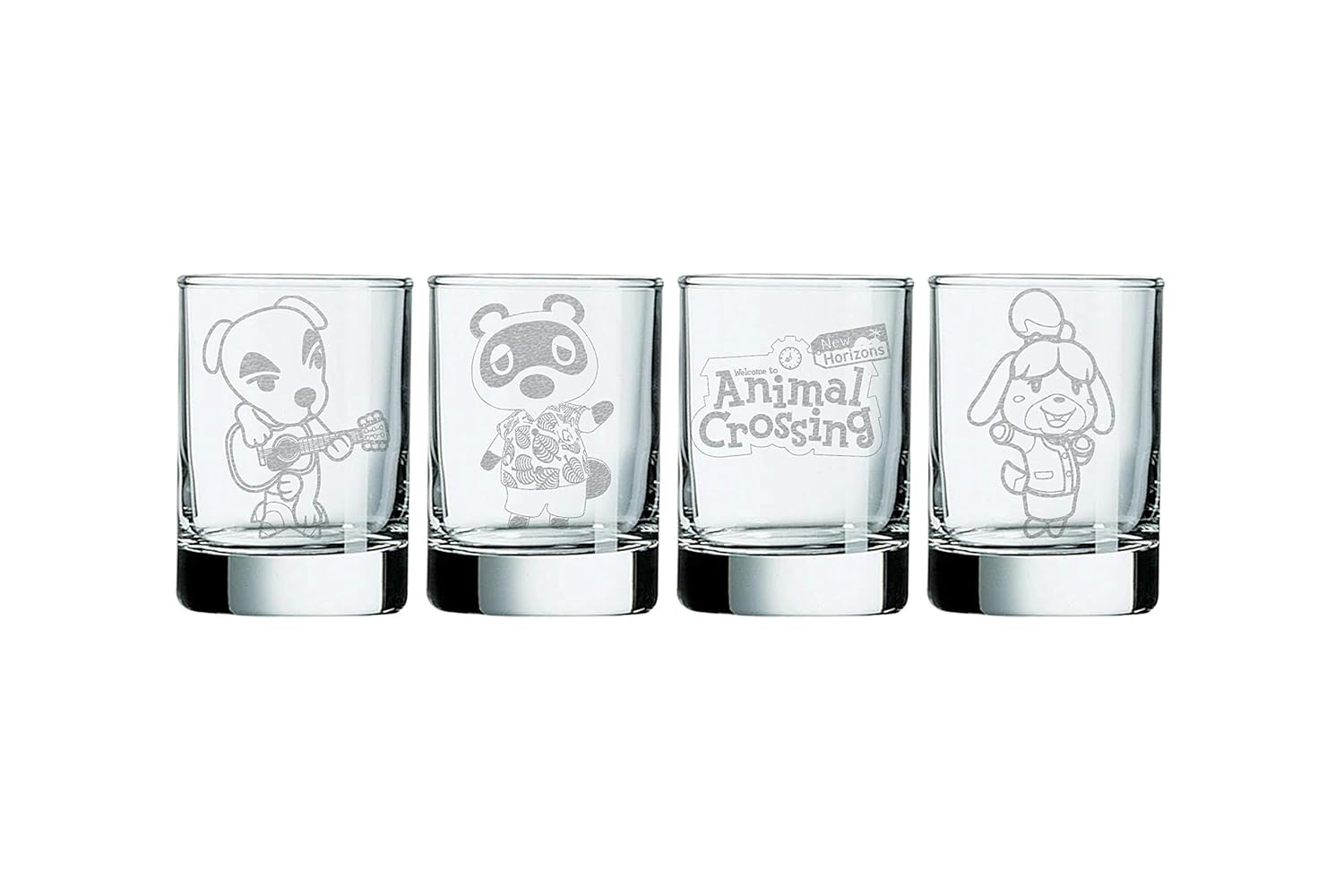 Animal Crossing shot glasses/Votive Holders set of 4 Home & Kitchen