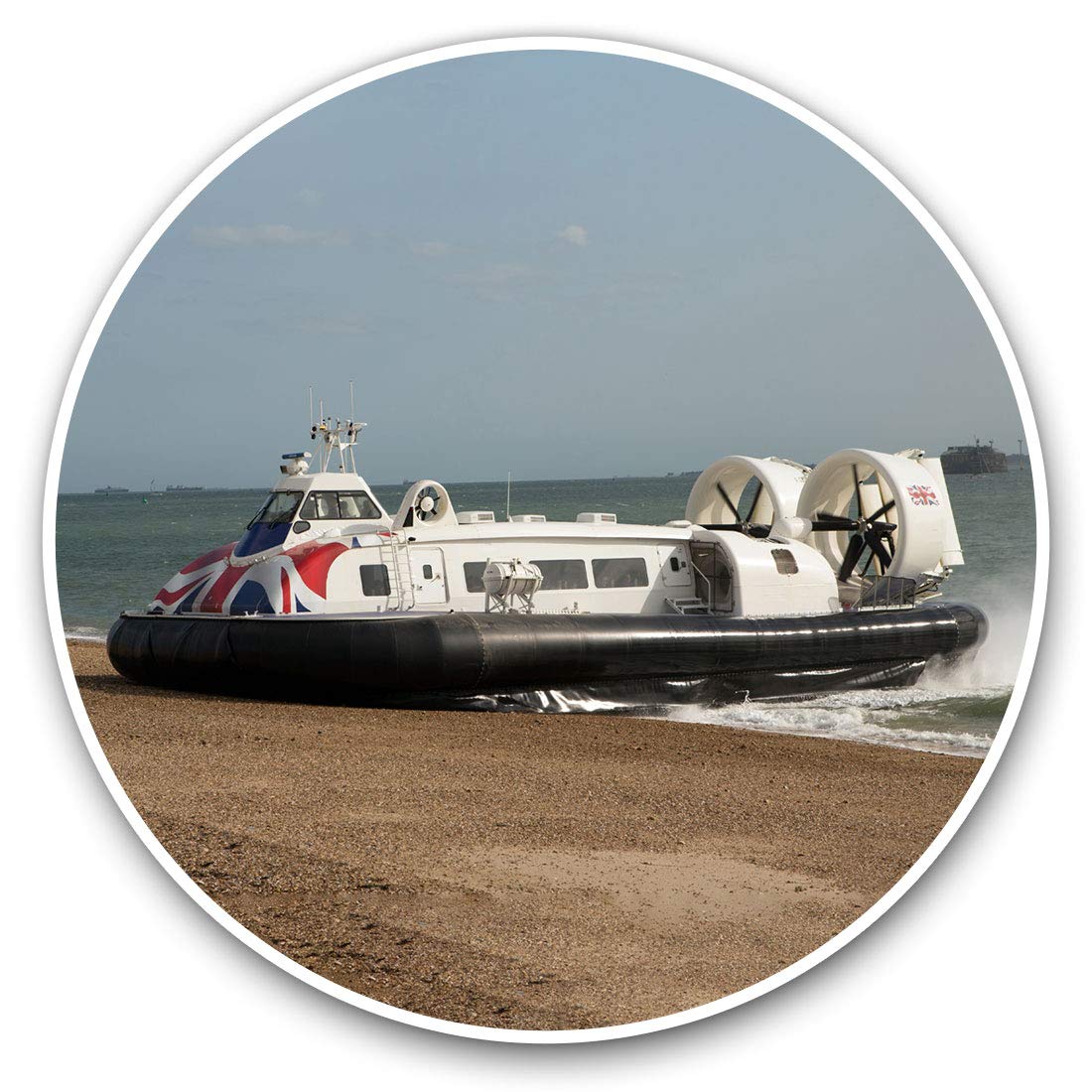 Destination Vinyl Ltd British Hovercraft Machine Vehicle 16734 Vinyl Stickers (Set Of 2) 7.5Cm - British Hovercraft Machine Vehicle #16734