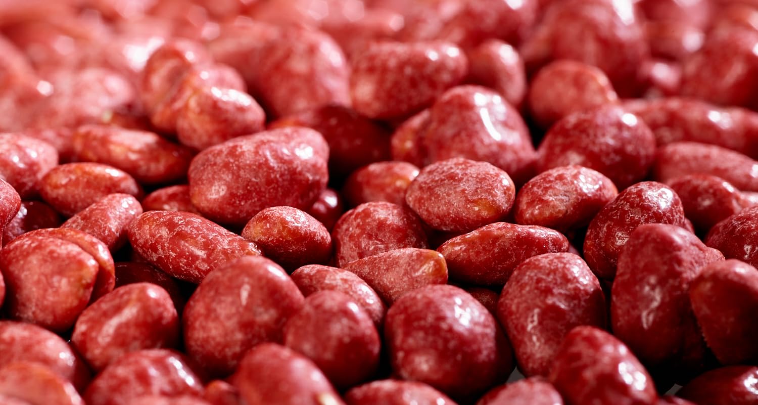 NONA Die rote Nuss - 4600g Beutel - geröstete dragierte Erdnüsse mit rotem Zuckerüberzug - Partysnack - Süße Nüsse - Die roten Erdnüsse - Einzigartiger Geschmack - Deutsche Produktion