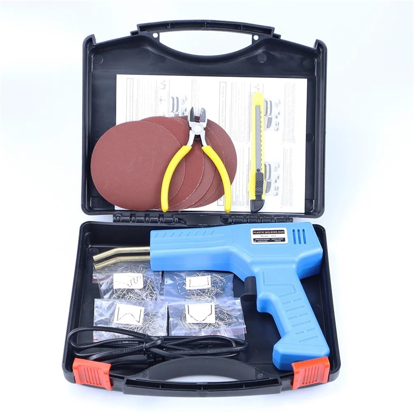 clous de soudage Kit d'agrafeuses à souder pour plastique 50 W, pistolet de soudage pour, kit chaud 200/1000 pièces(200Pcs With Box)