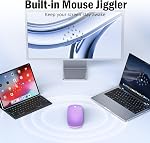 Wireless Mouse Jiggler - Bluetooth Cordless Mouse with Built-in Mice Mover Undetectable, Silent Click Rechargeable Type C Mouse for MacBook Air/Laptop/iPad Pro/Computer/PC - Purple