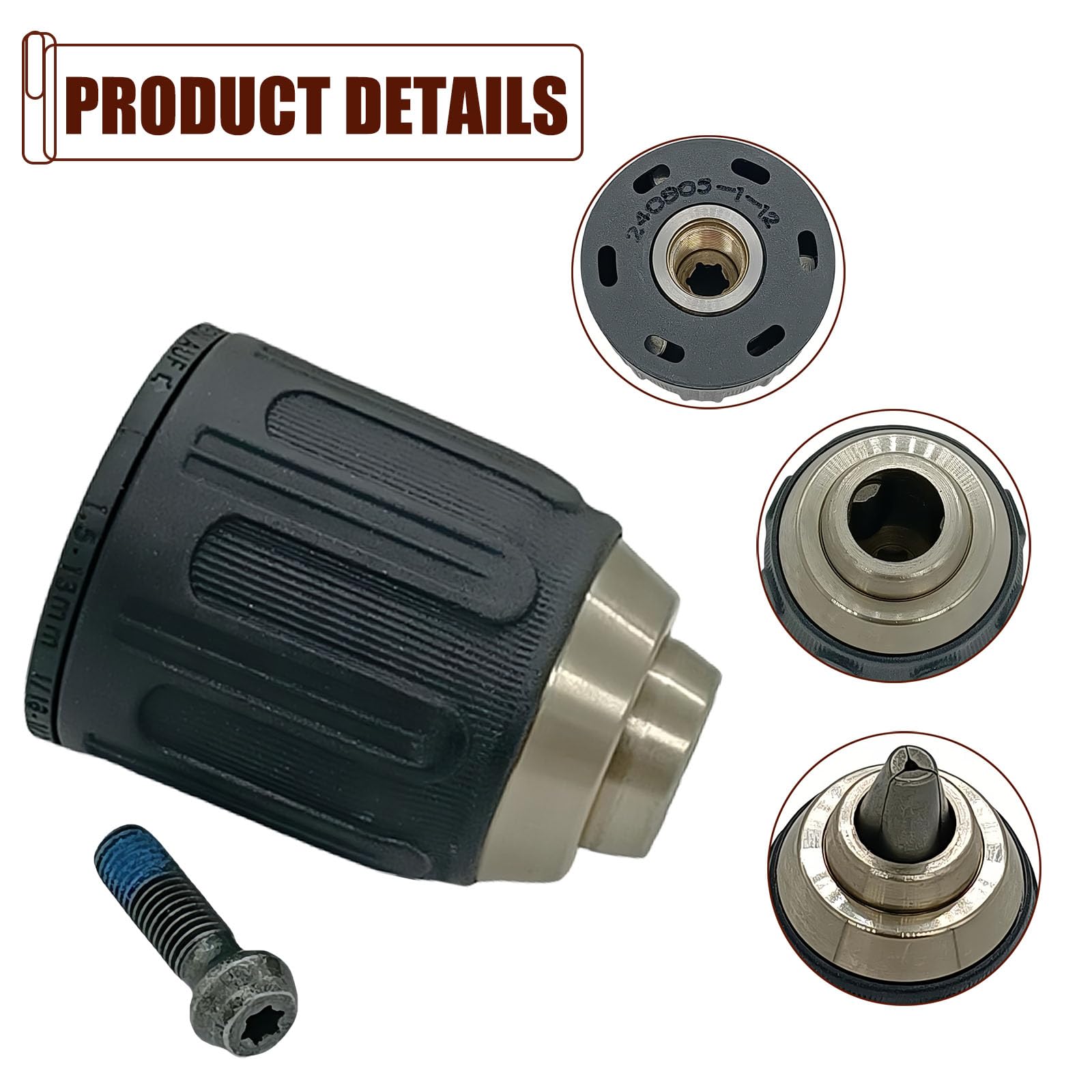 Mandrino autoserrante di ricambio per trapano Dewalt DCD780 DCD785, compatibile con mandrino sinistro
