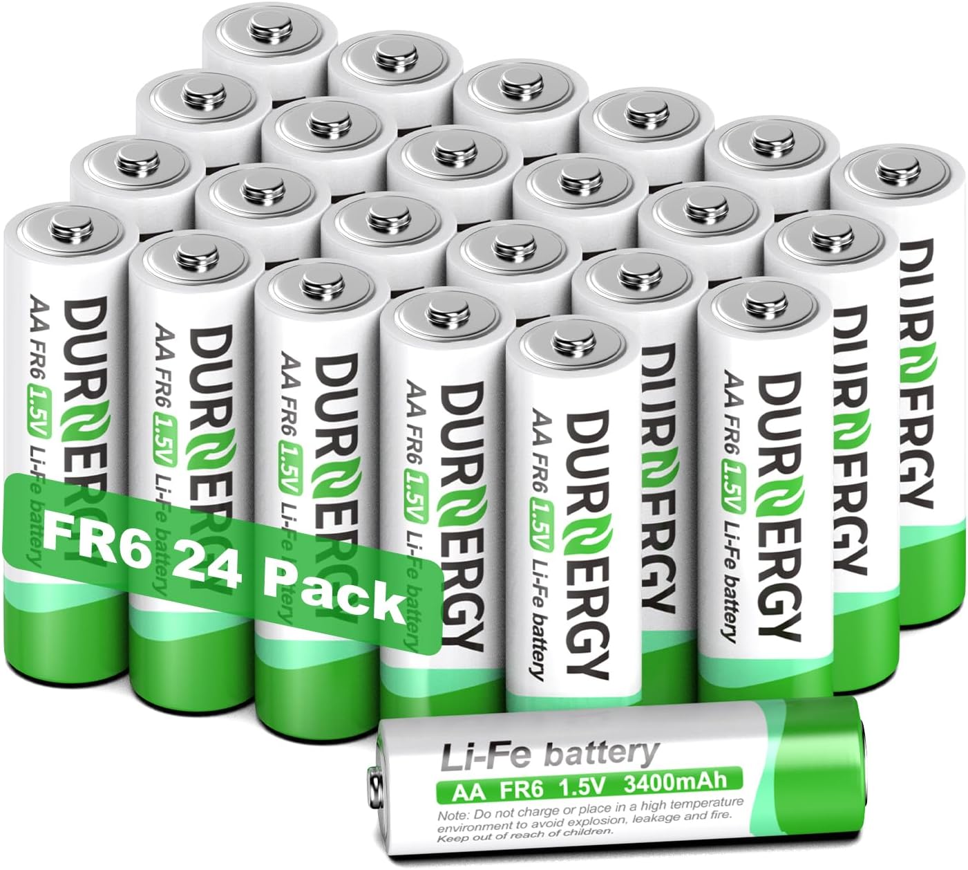 DURNERGY Lithium Batteries AA, AA Lithium Batteries 24 Pack