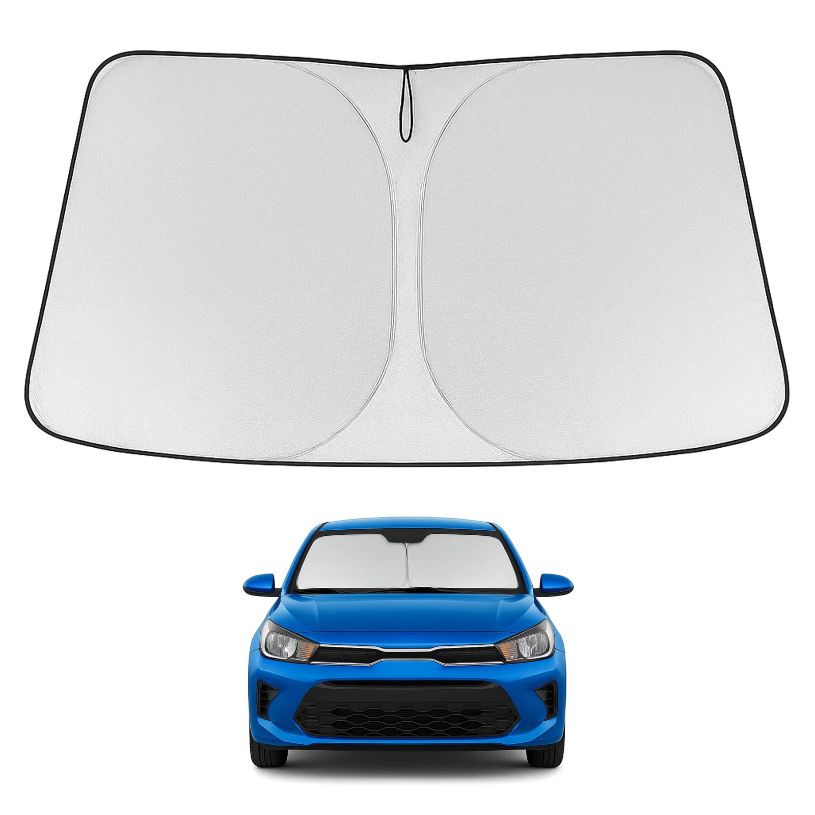 Proadsy Custom Fit 2018-2023 Kia Rio Windshield Sun Shade, Blocks Heat Global Recycled Standard Global Recycled Standard Global Recycled Standard