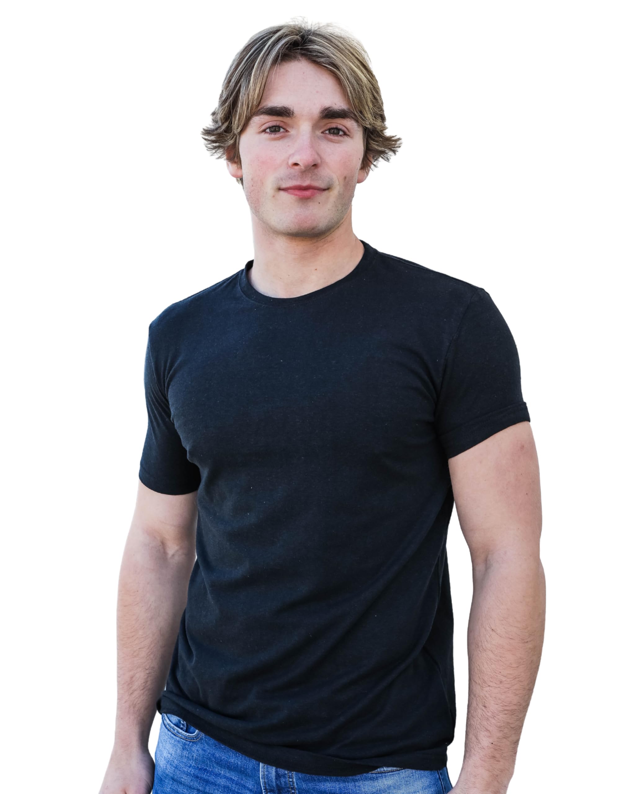 Hemp & Tortoise Men's Timeless Black Hemp & Tortoise™ Hemp T-Shirt – Soft, Durable & Eco-Friendly – 55% Hemp, 45% Organic Cotton – Breathable & Long-Lasting, S