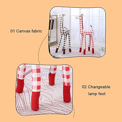 LJFLI Kids Floor Lamp for Bedroom Room Girls Boys Pink Blue Deer Fabric Lamp Children's Room Lights Cute Cartoon Animals Creative Eye Protection photo 5