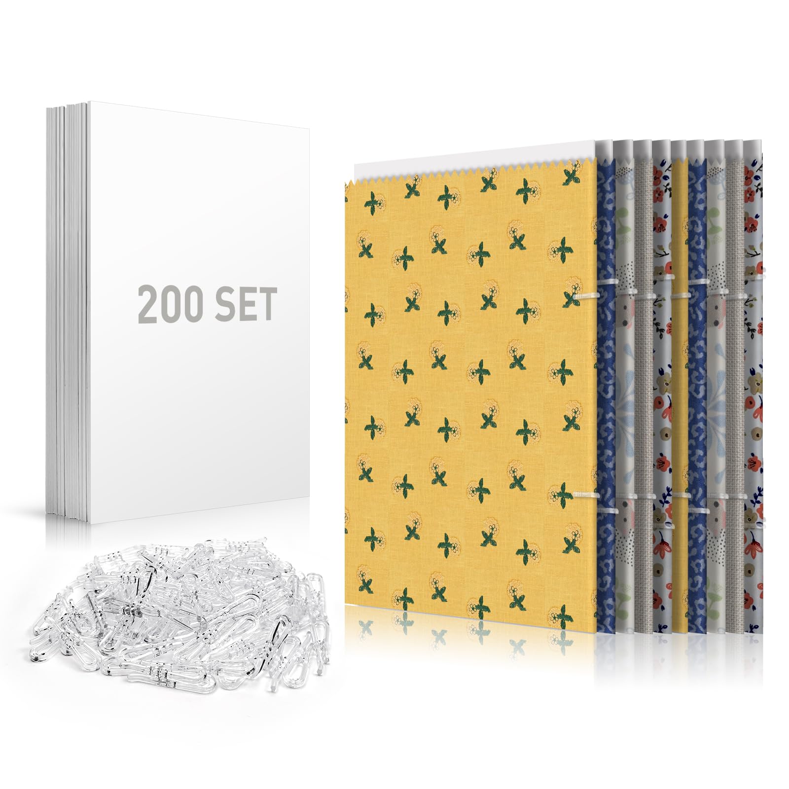 Comics und Magazine - 200 Stück à 19,1 x 26,7 cm, verdickte Stoff-Organizer-Tafeln für Bücher, Comic-Büchertafeln und Zeitschriften, mit U-förmigen Krokodilklemmen aus Kunststoff (400 Stück)