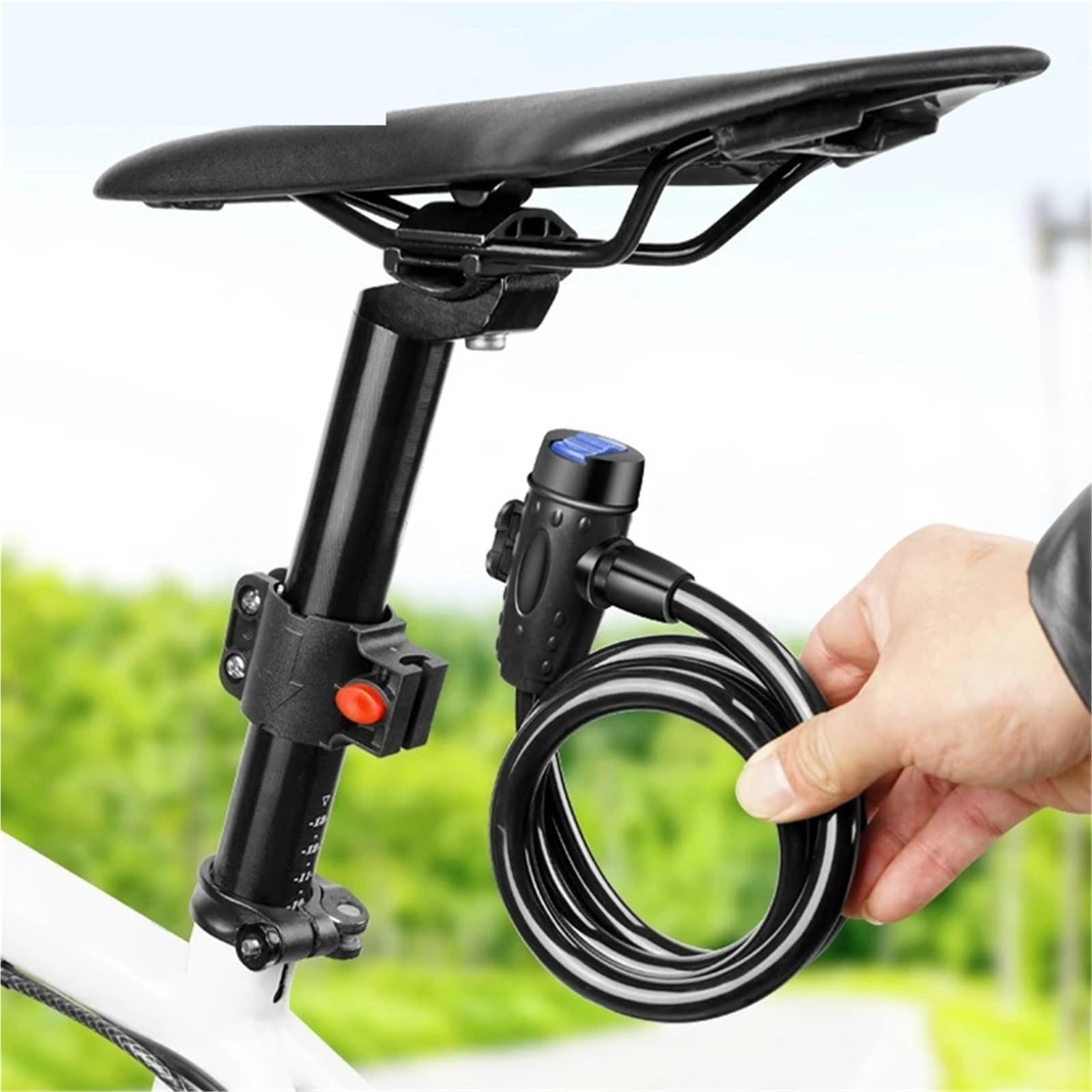 Stalowe zamki kablowe do jazdy na rowerze rower motocykl brama Chian zamek z kluczami YP70 1 szt. (F)