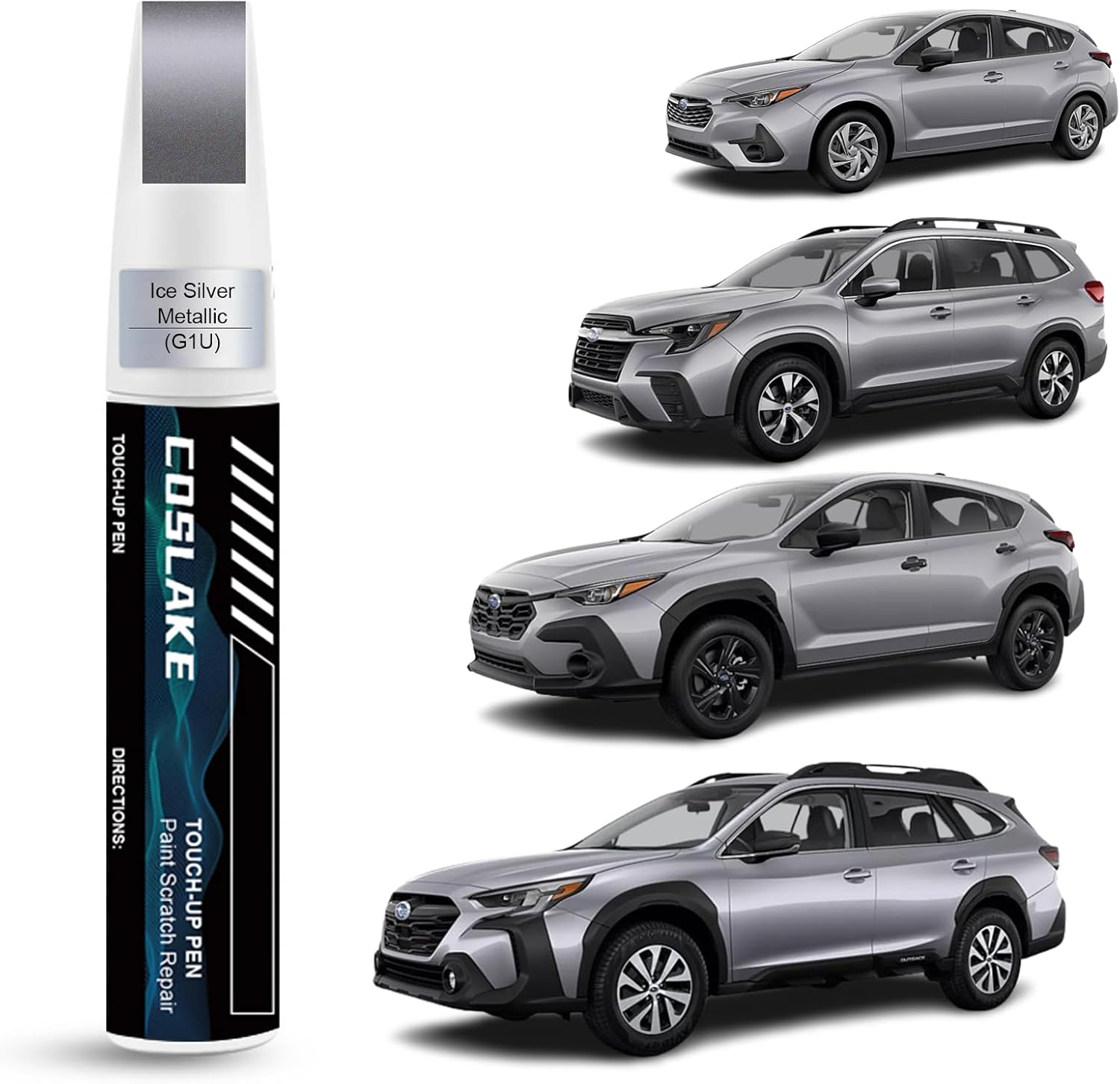 Car Touch Up Paint(Ice Silver Metallic(G1U)) for SUBARU, Car Paint Scratch Repair Kit, Quick & Easy Solution to Repair, 2 in 1 Scratch Remover Pen with Color-Matched